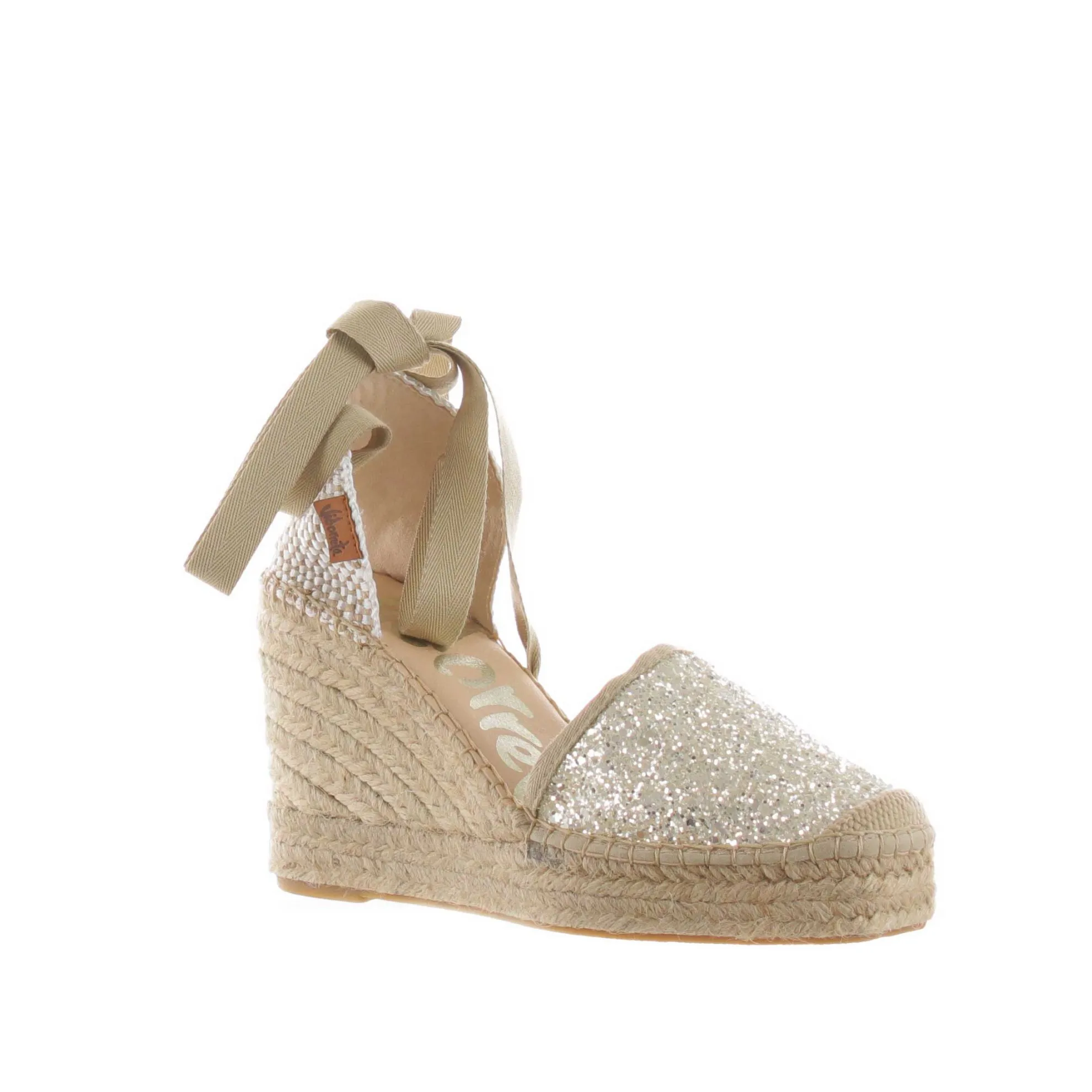 Espadrillas sandalia cintas in glitter