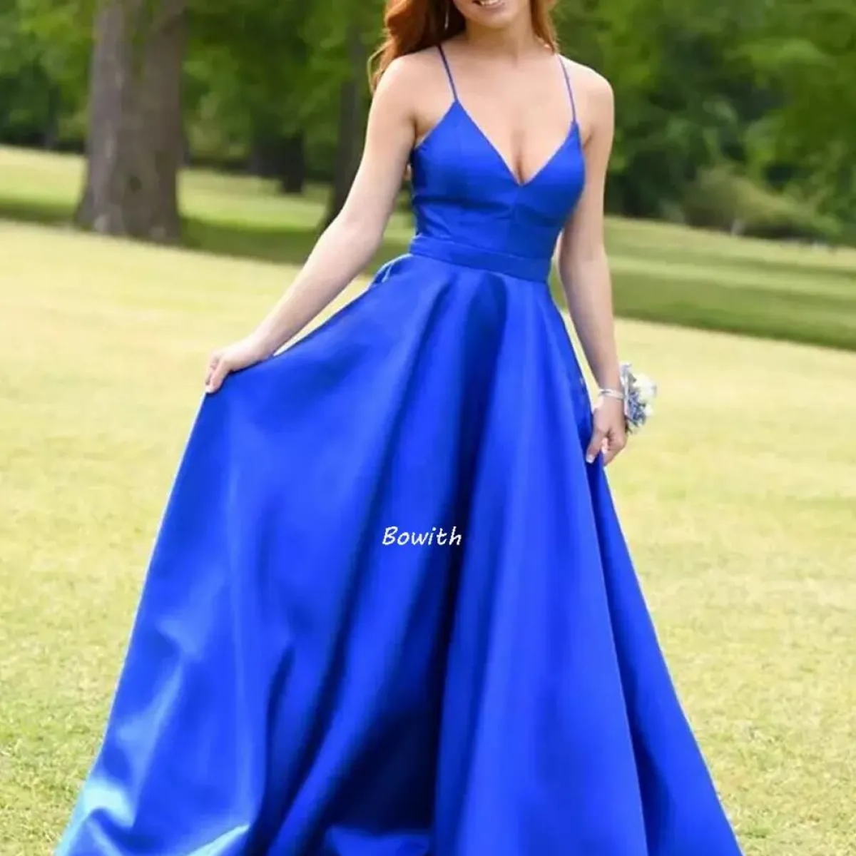 Evening party dress with bow straps Elegant online party dress Formal dress for women Stylish Christmas party dress with pizz - 