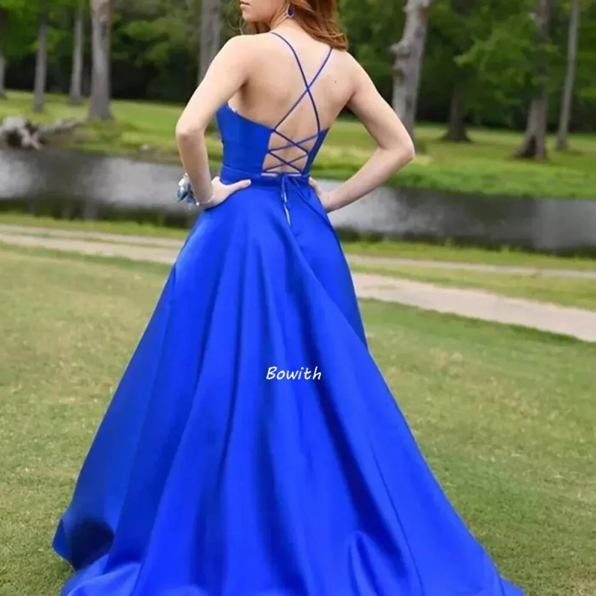 Evening party dress with bow straps Elegant online party dress Formal dress for women Stylish Christmas party dress with pizz - 