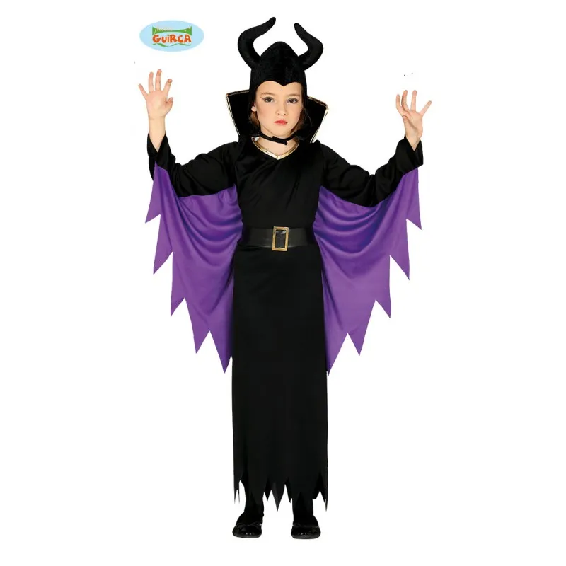 evil witch costume for 7-9 year olds - complete with dress, hat, and belt for Halloween and carnival disguises - no accessories