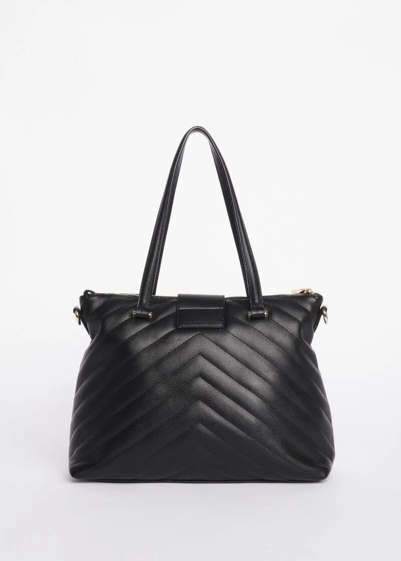 Faux leather shopper bag
