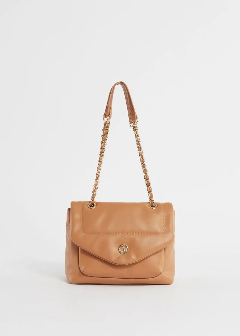 faux leather shoulder bag