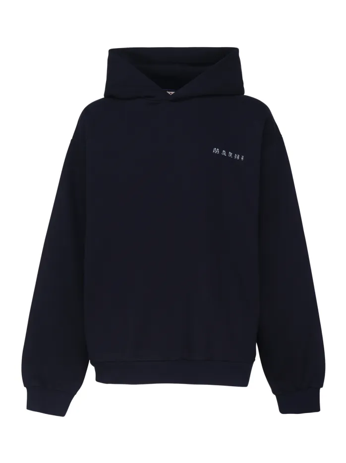 FELPA IN COTONE CON CAPPUCCIO AMPIO CON COULISSE