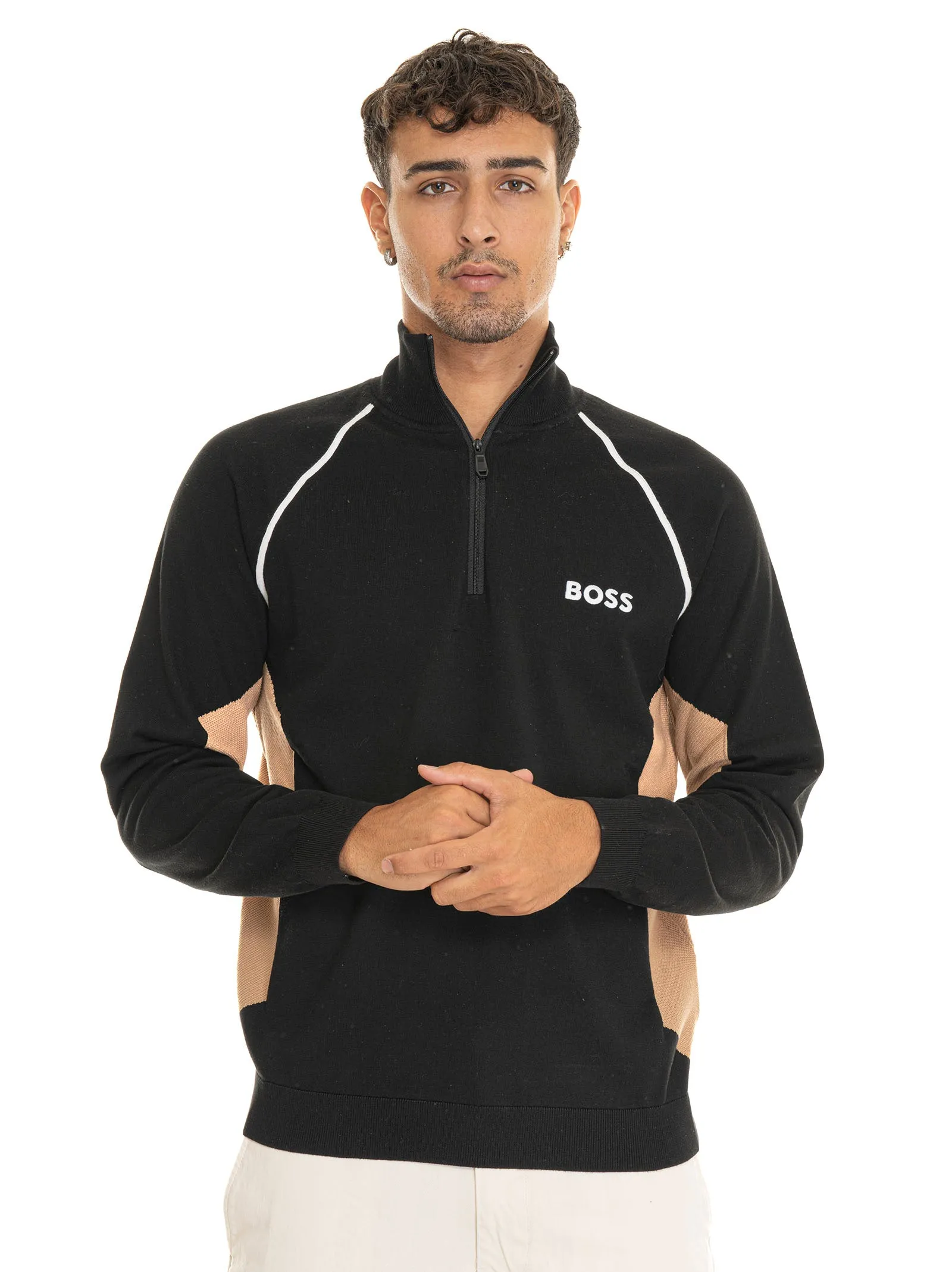 Half-Zip Black BOSS Men's Sweatshirt