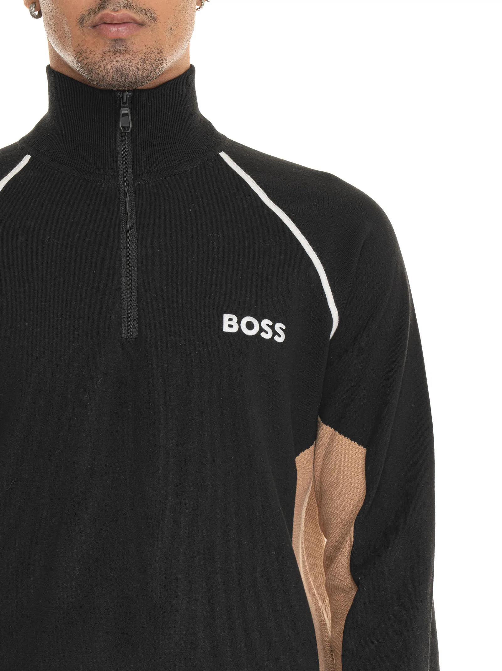 Half-Zip Black BOSS Men's Sweatshirt