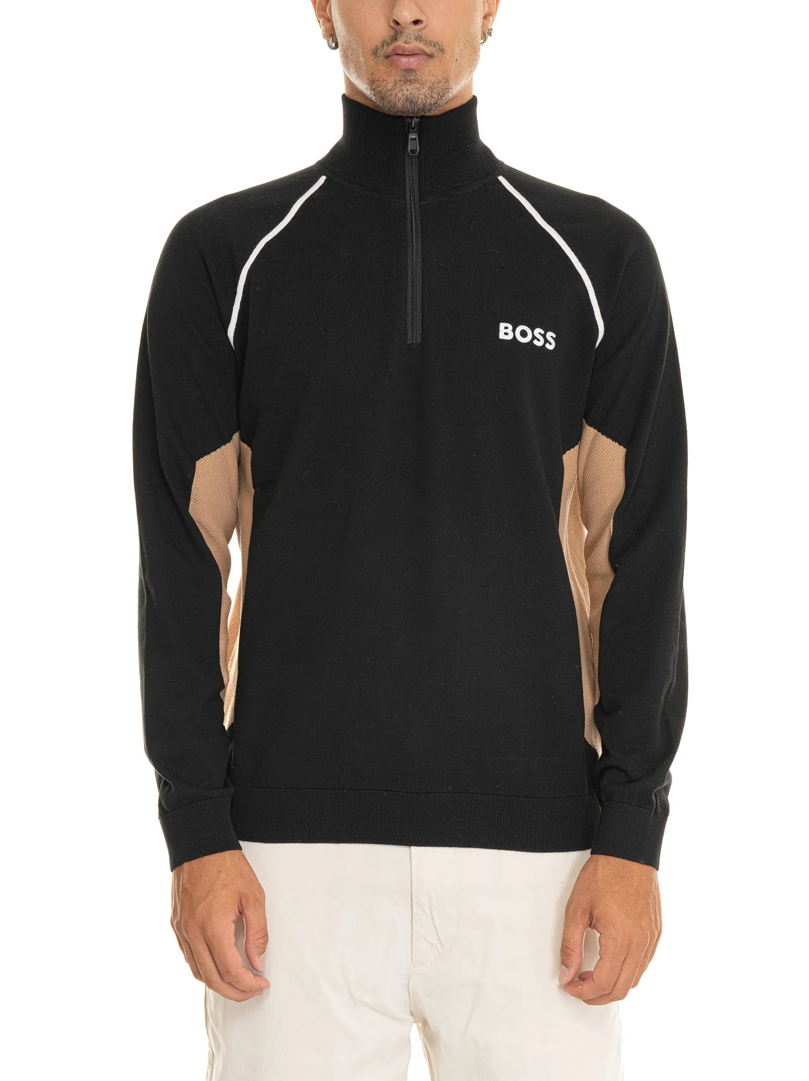 Half-Zip Black BOSS Men's Sweatshirt