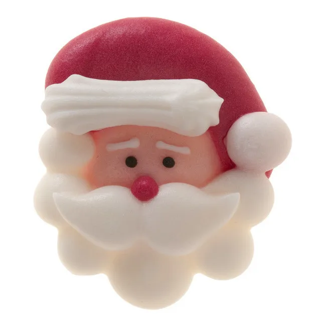 Santa Claus Sugar Figures 3.5 x 3.1 cm - Dekora - 48 Pieces