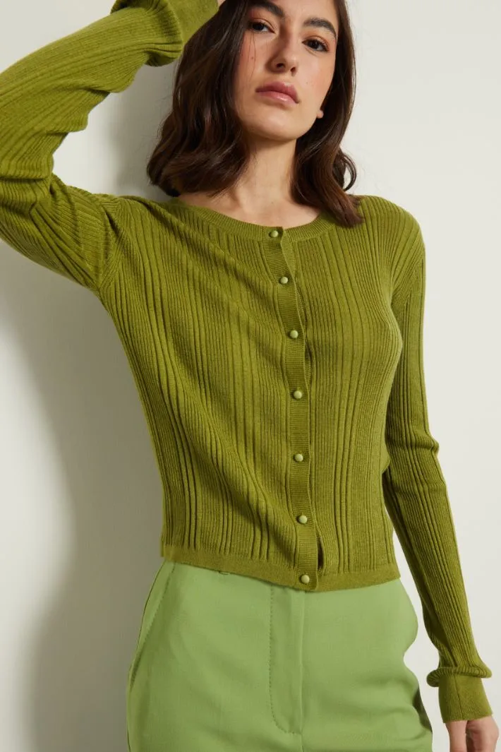 Fitted silk cardigan