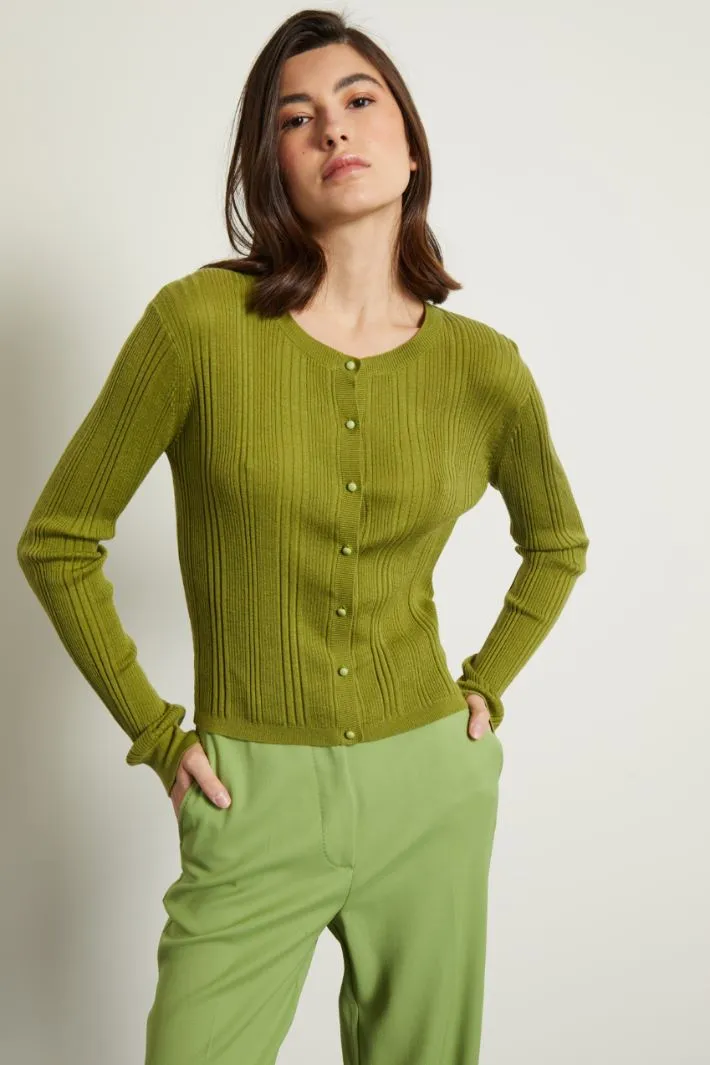 Fitted silk cardigan