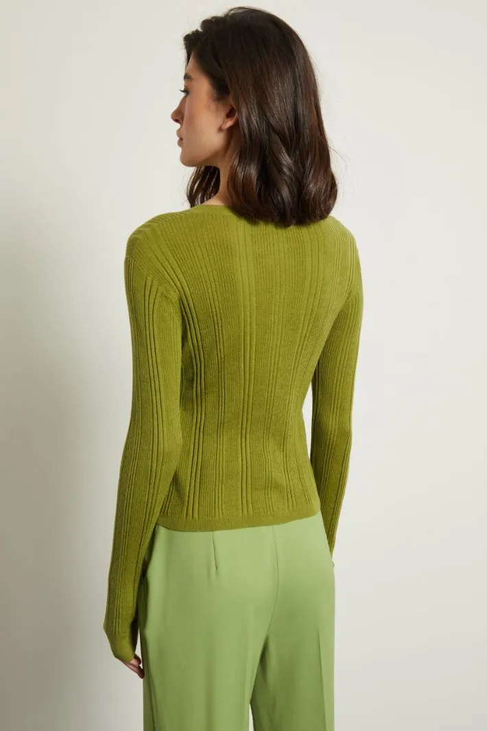 Fitted silk cardigan