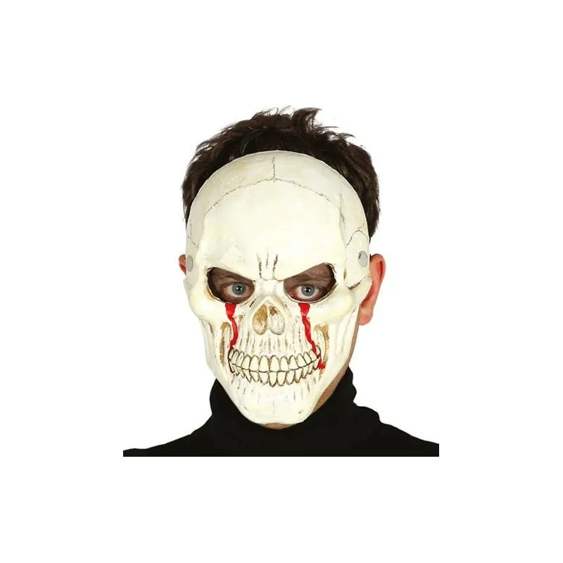 Foam skull skeleton mask with elastic band for Halloween, Carnival, and horror scenes.
