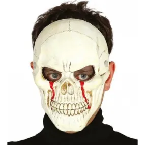 Foam skull skeleton mask with elastic band for Halloween, Carnival, and horror scenes.