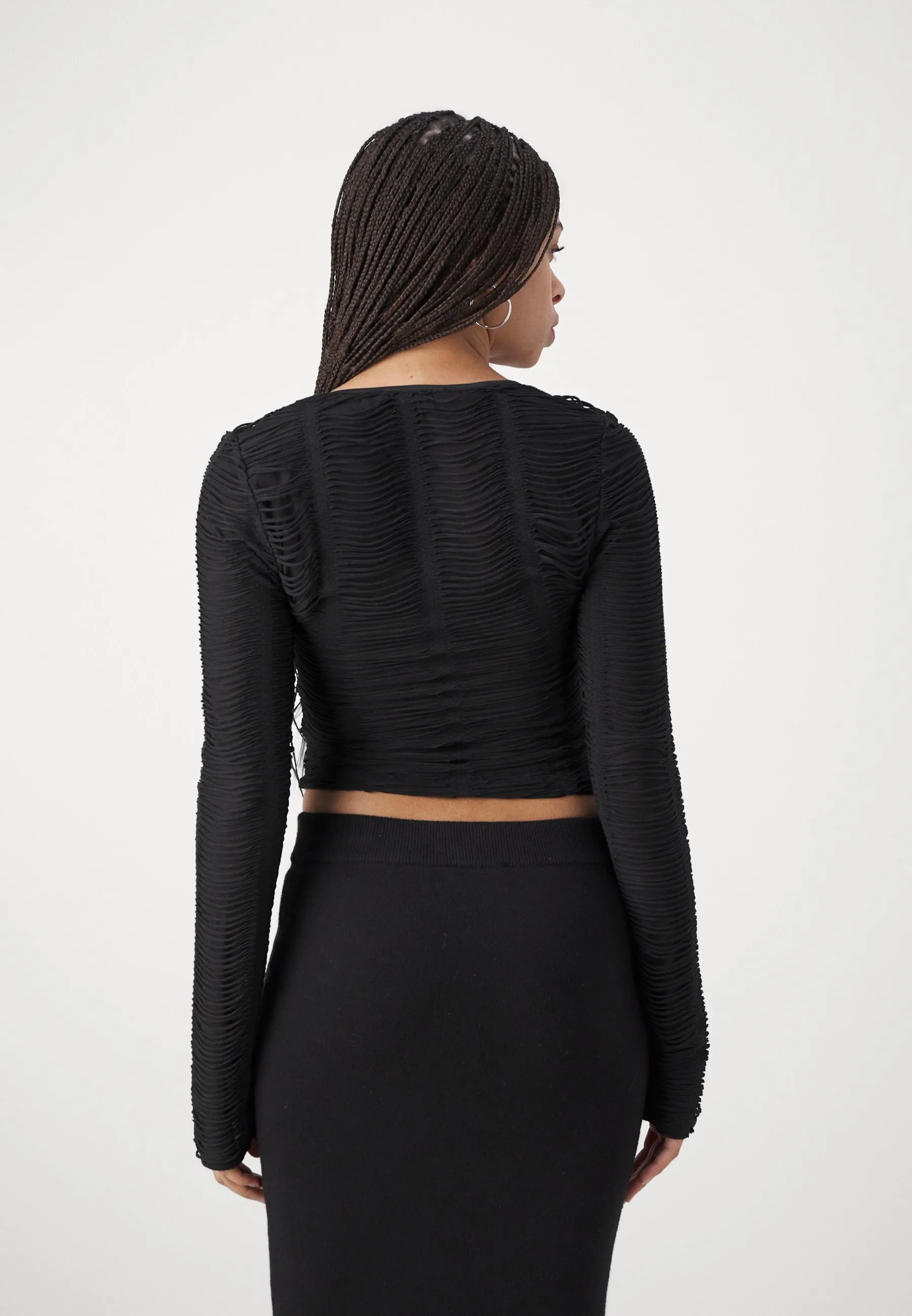Front Cut Out Long Sleeve Top