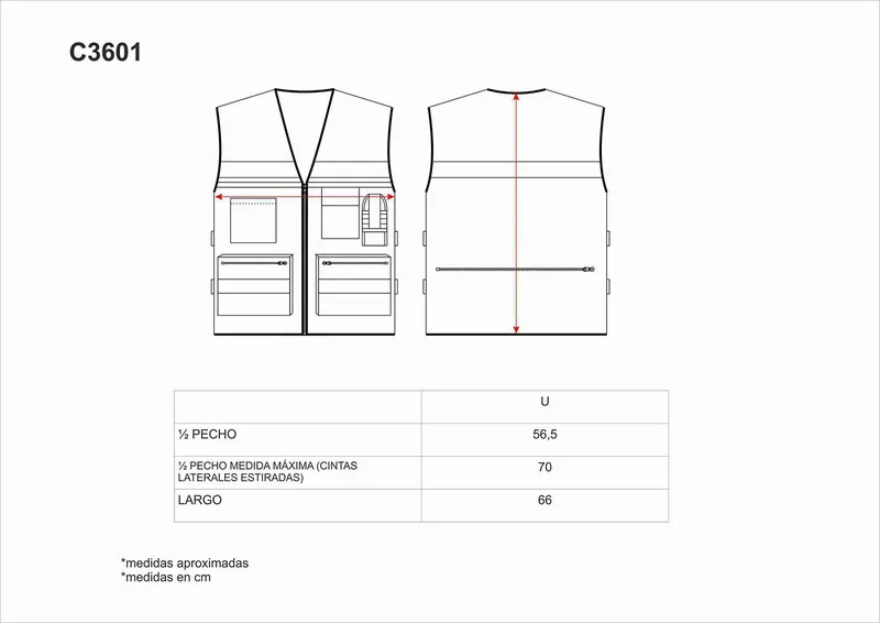 Gilet ad alta visibilità con regolazioni laterali, multi tasche, due nastri riflettenti AV giallo