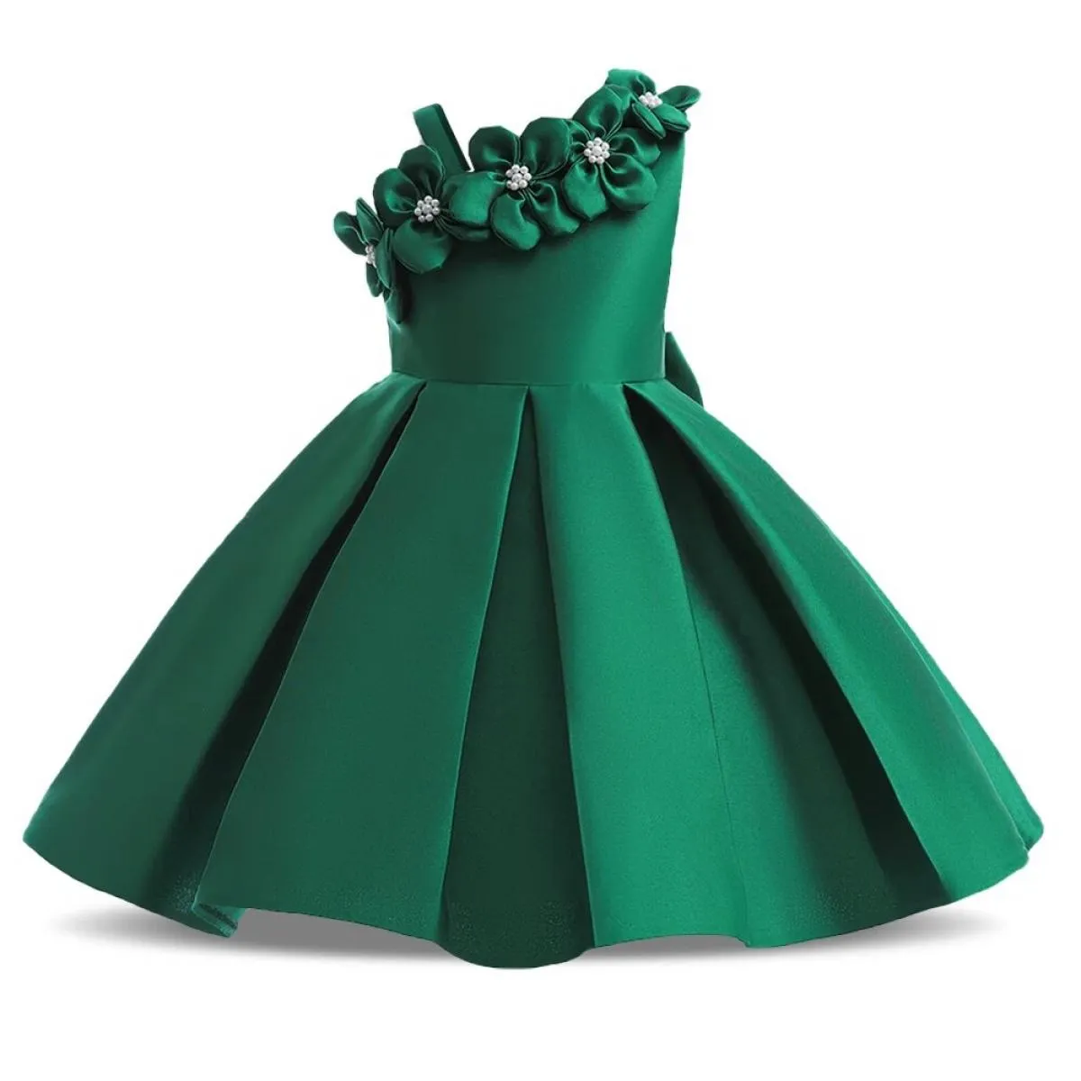 Girl's party dress with princess flower tutu, ball gown for birthday, wedding, Christmas, kids party clothing.