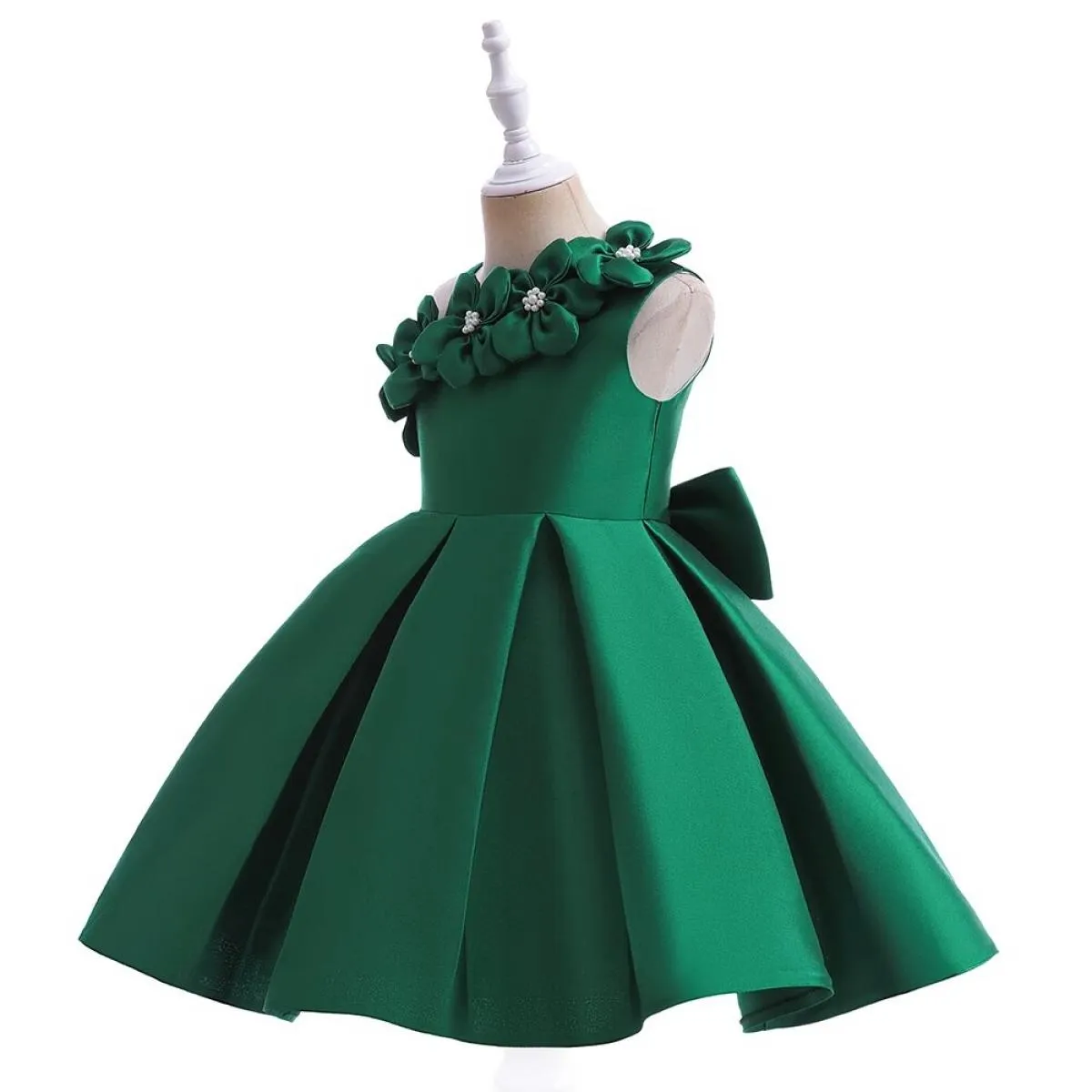 Girl's party dress with princess flower tutu, ball gown for birthday, wedding, Christmas, kids party clothing.