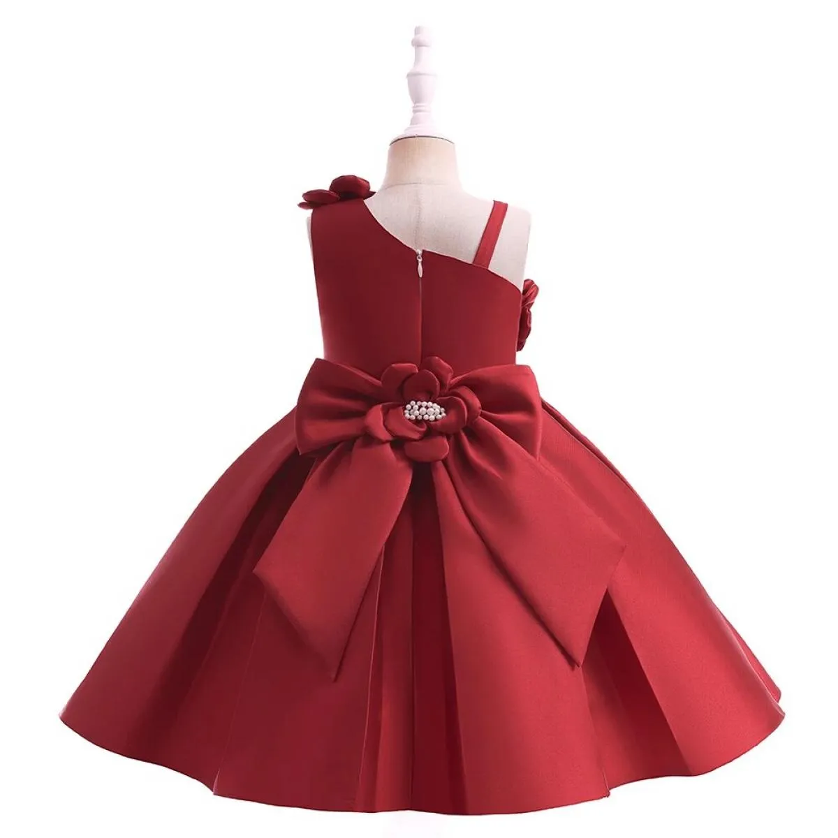 Girl's party dress with princess flower tutu, ball gown for birthday, wedding, Christmas, kids party clothing.