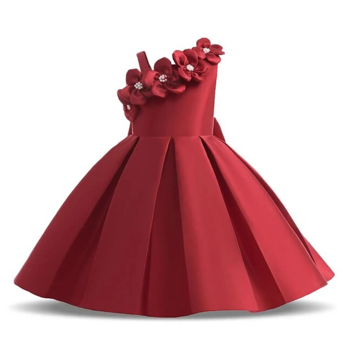 Girl's party dress with princess flower tutu, ball gown for birthday, wedding, Christmas, kids party clothing.