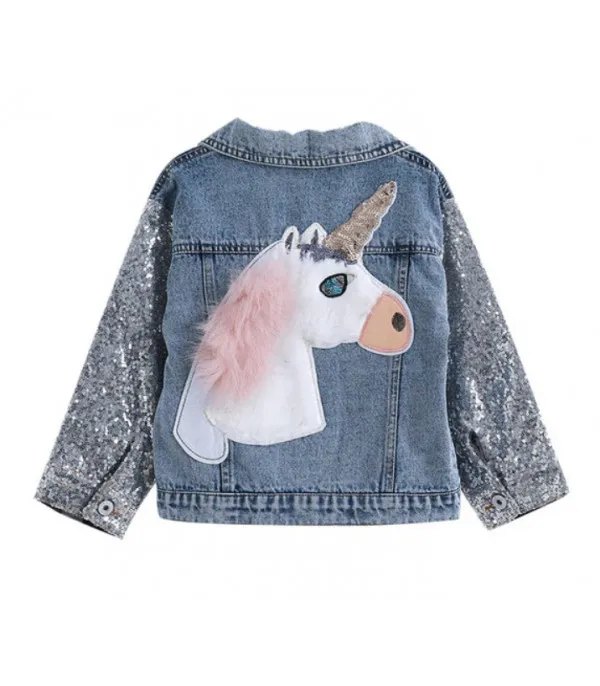 Giubbino baby denim unicorn