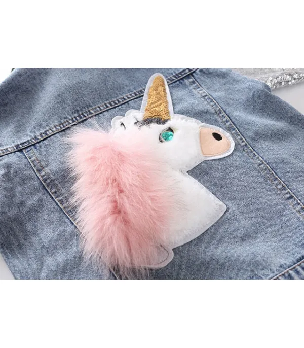 Giubbino baby denim unicorn