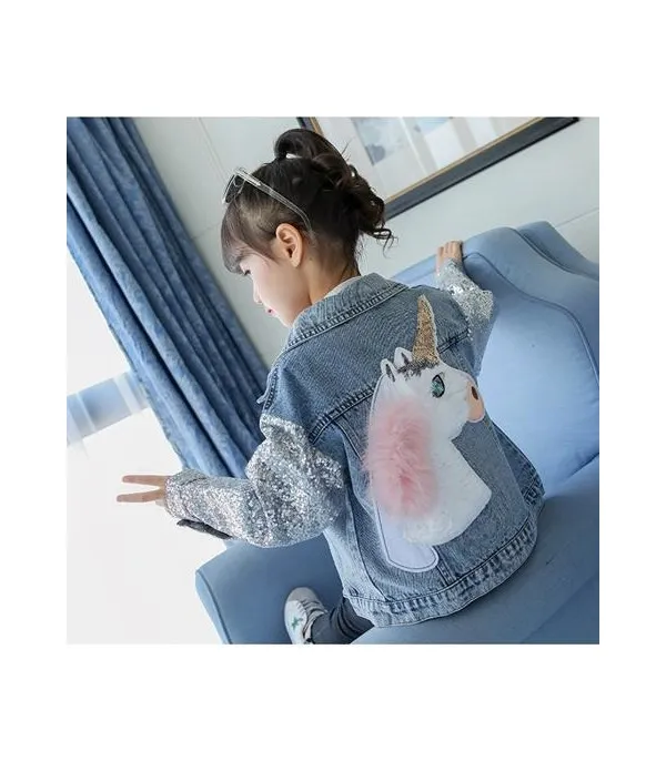 Giubbino baby denim unicorn