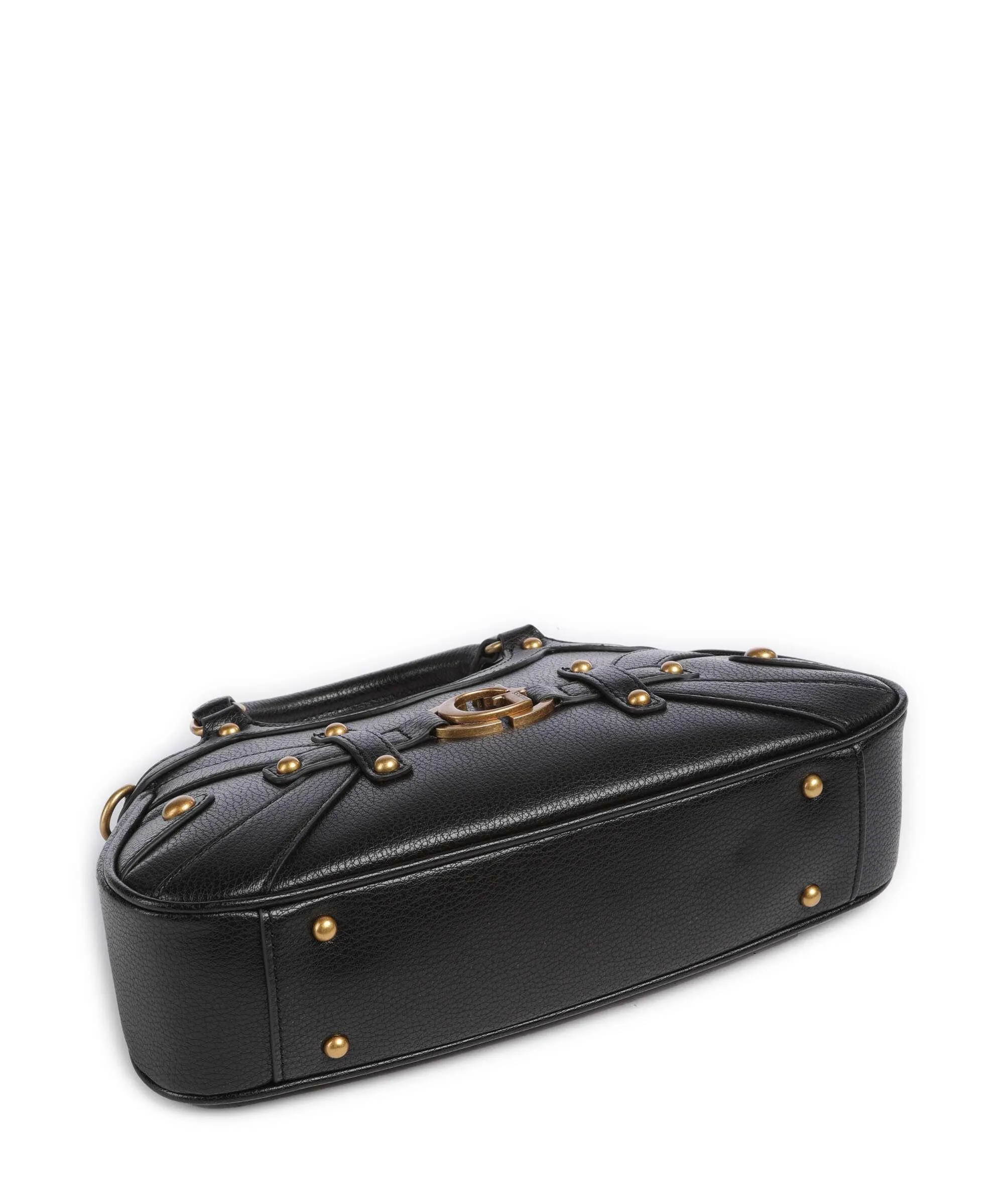 Gold/Black Synthetic Leather Mintha Handbag by Guess