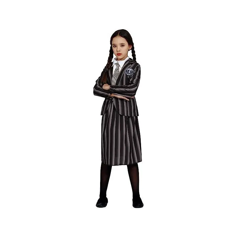 Gothic school costume for Wednesday 3/4 years for Halloween themed Addams Family movie, no accessories.