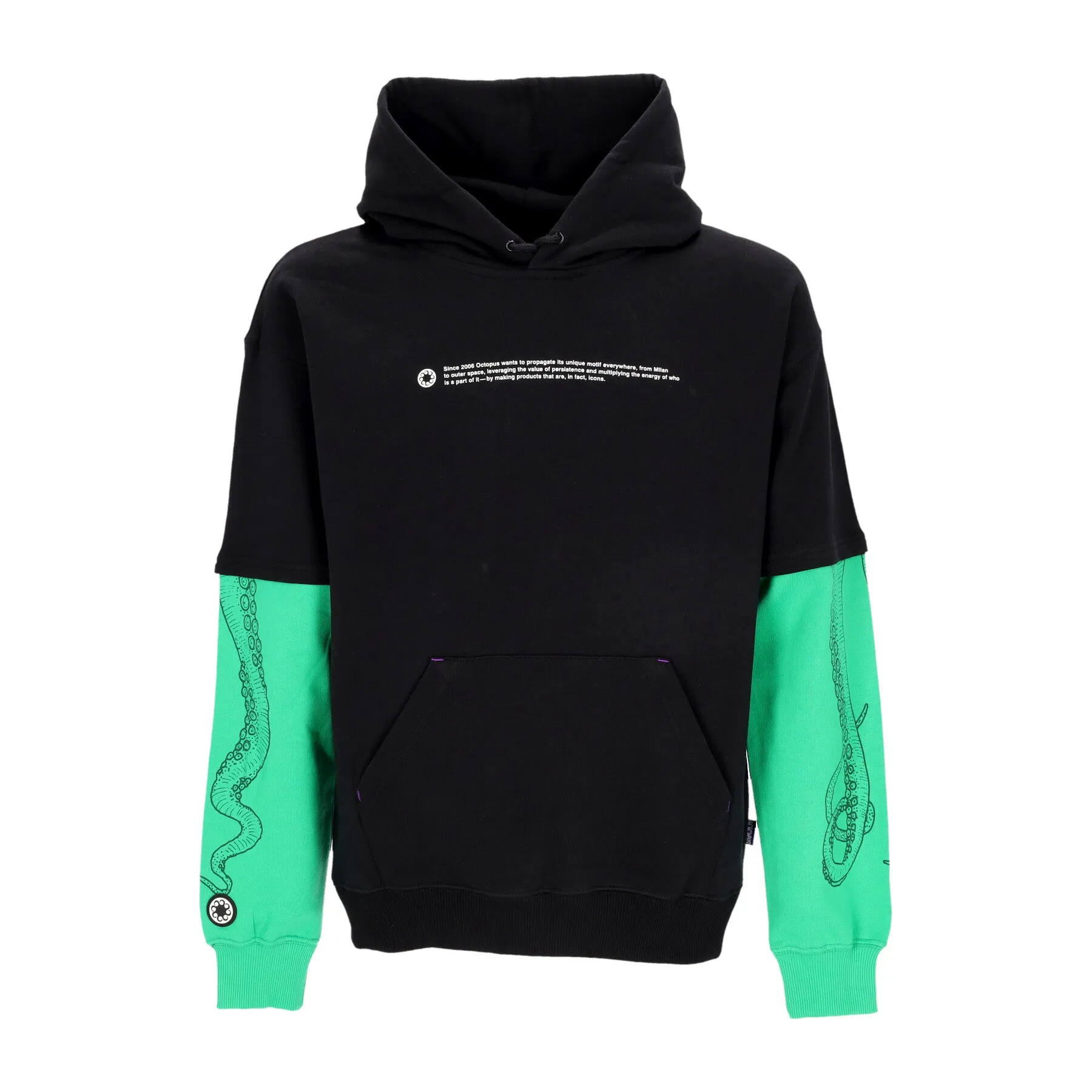 Green and Black Logo Overhoodie Lightweight Hoodie for Men