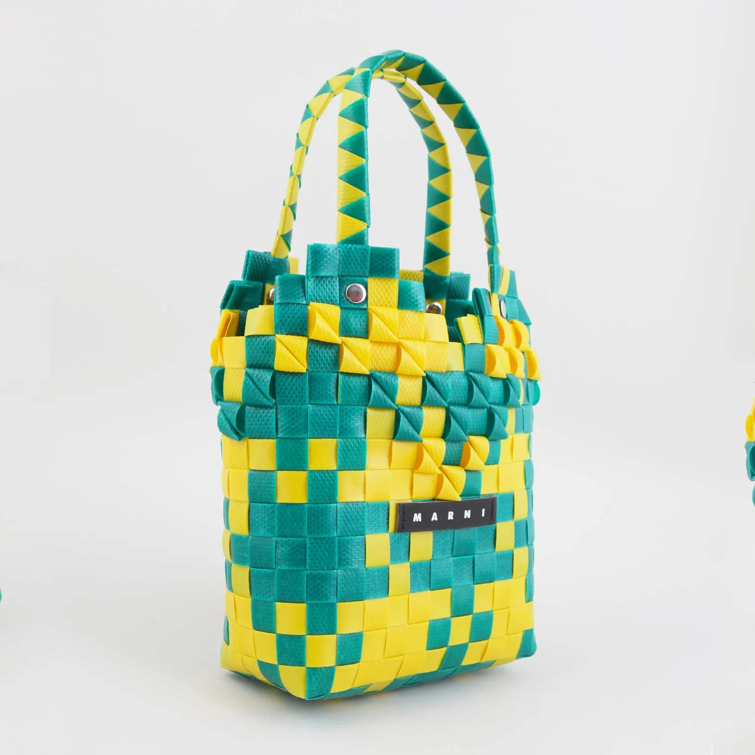 Green and Yellow Bucket Bag for Girls