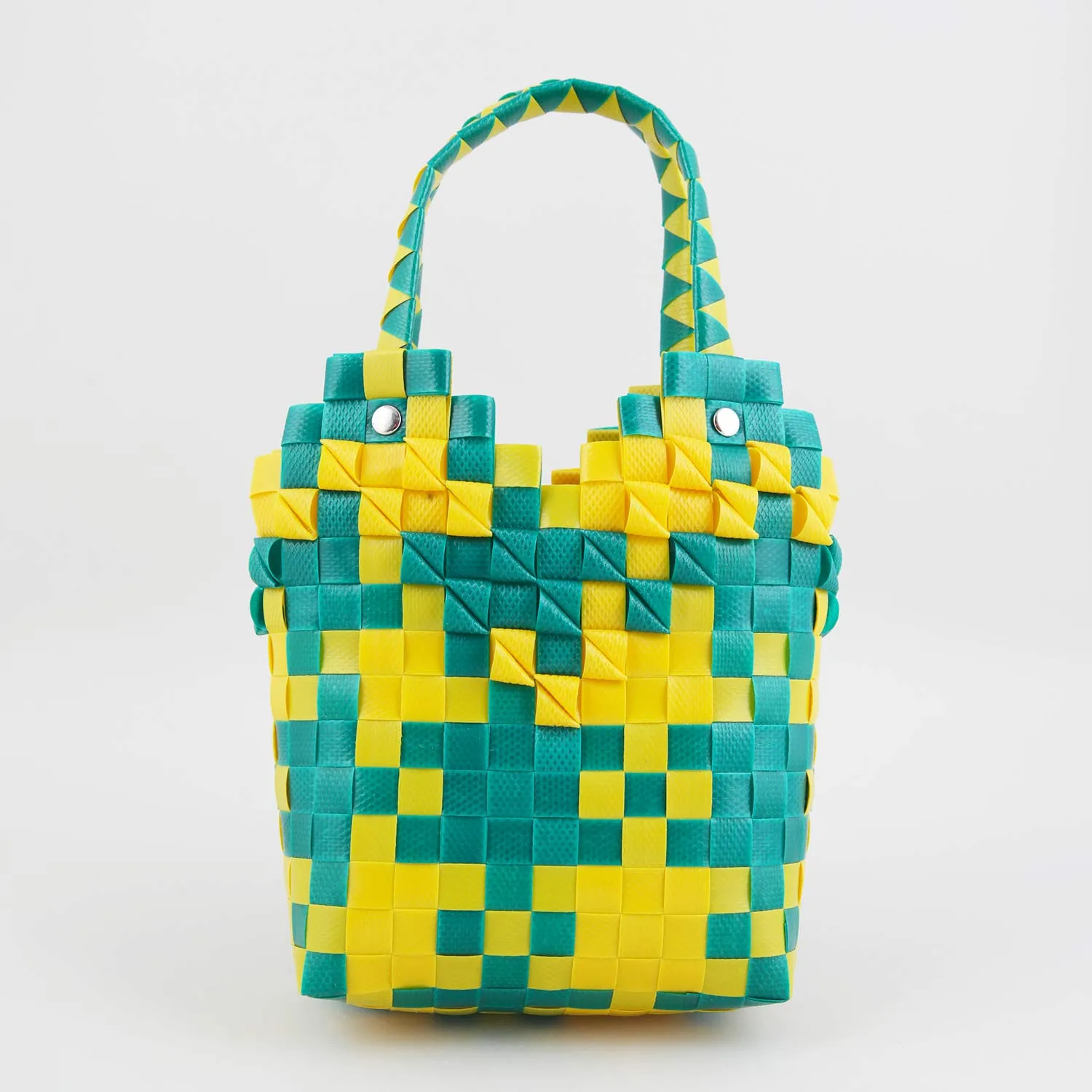 Green and Yellow Bucket Bag for Girls