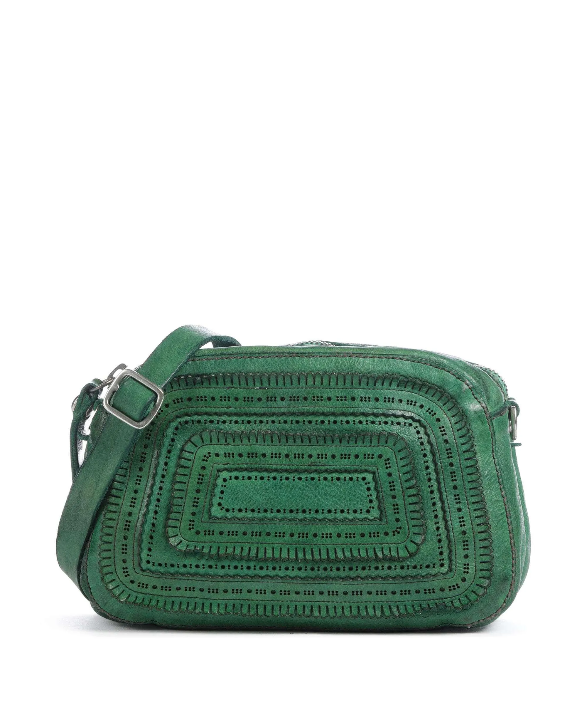 Green Grained Cowhide Crossbody Bag by Campomaggi