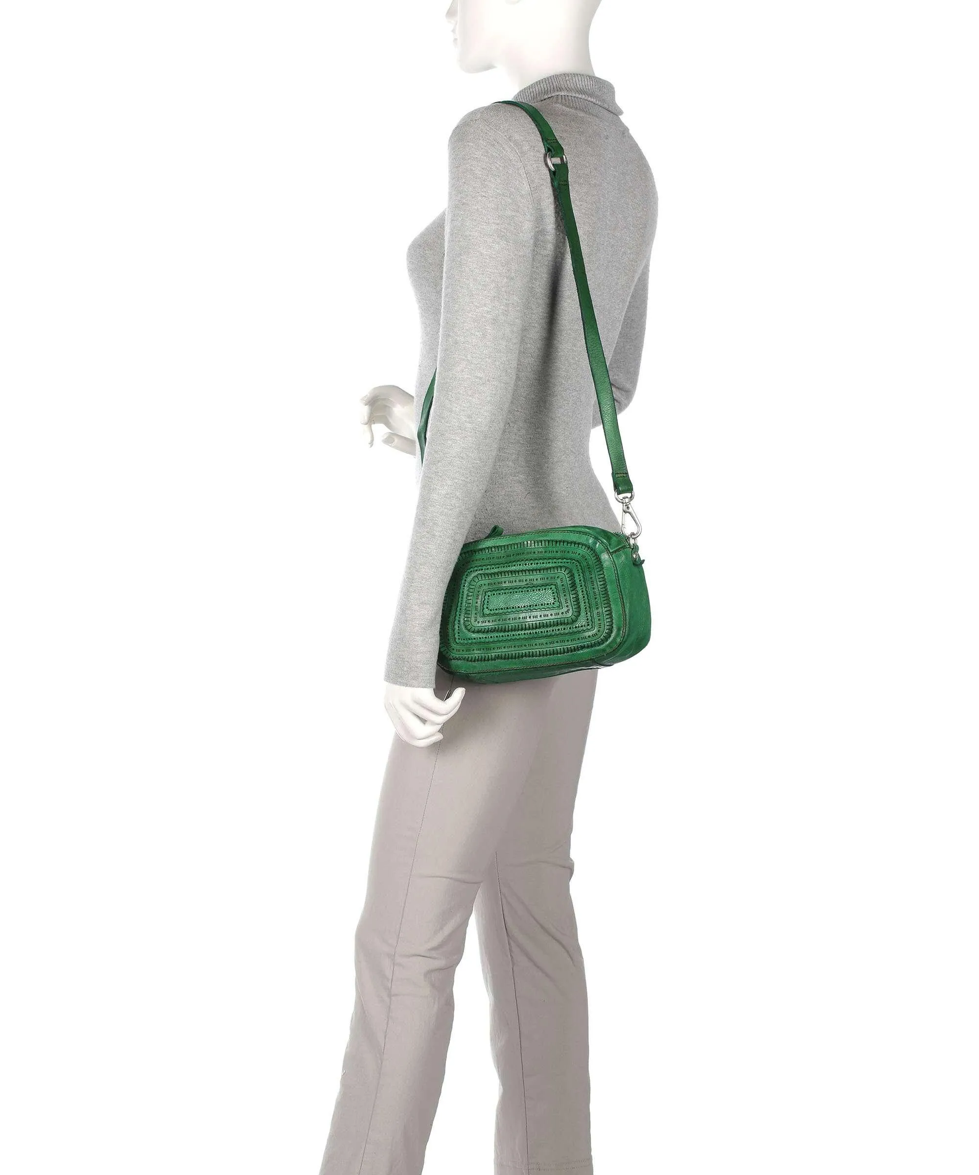 Green Grained Cowhide Crossbody Bag by Campomaggi