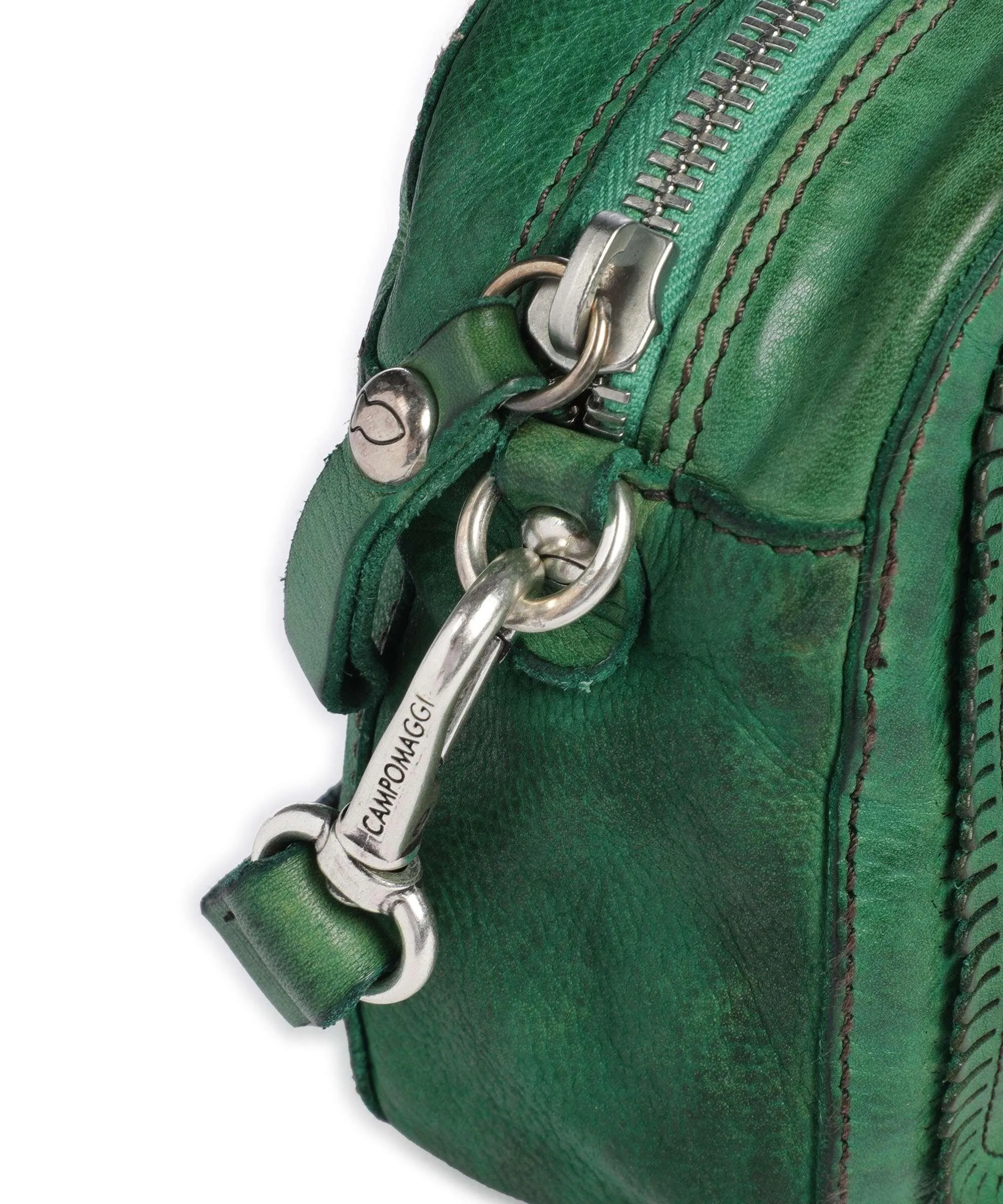 Green Grained Cowhide Crossbody Bag by Campomaggi