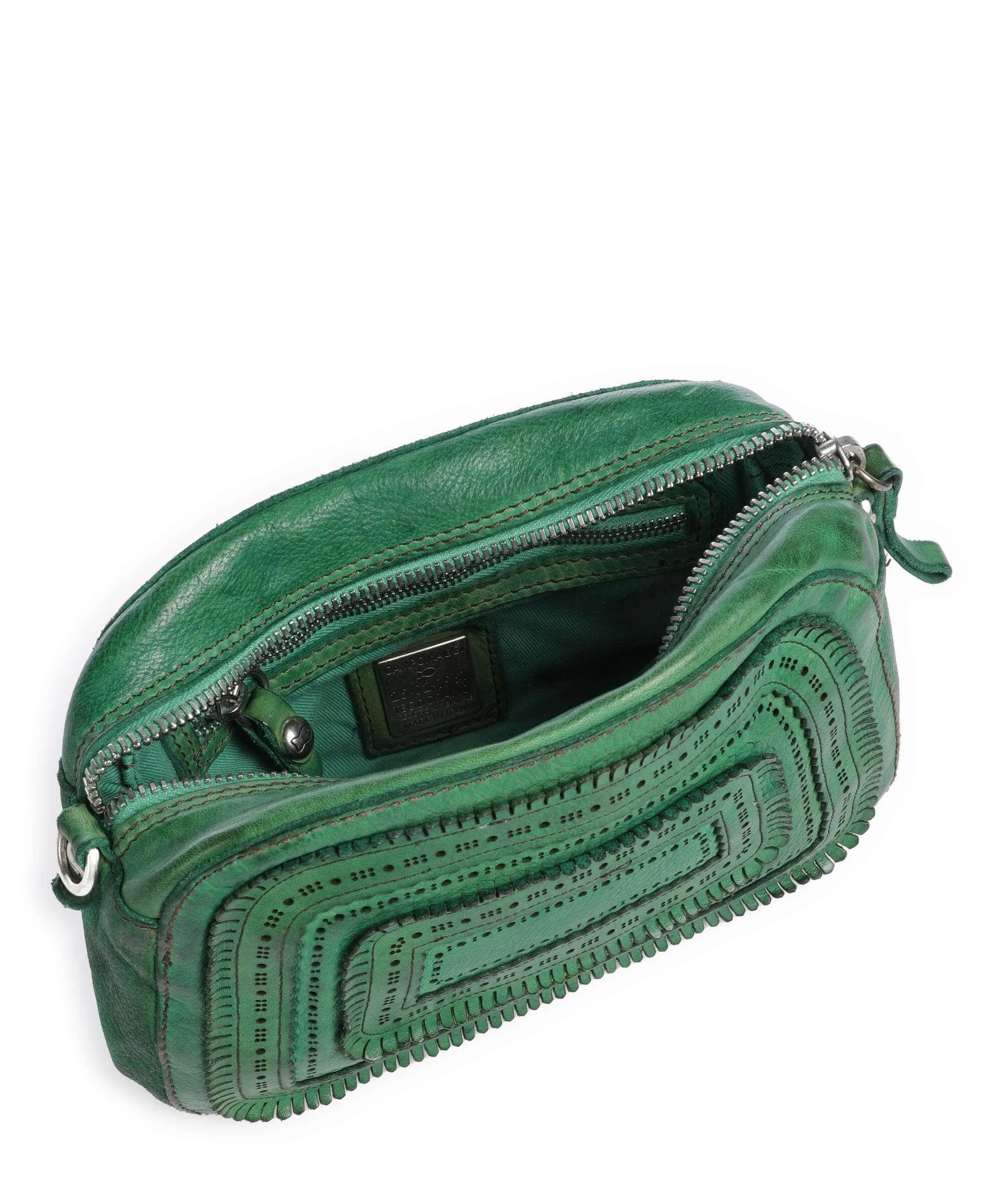 Green Grained Cowhide Crossbody Bag by Campomaggi