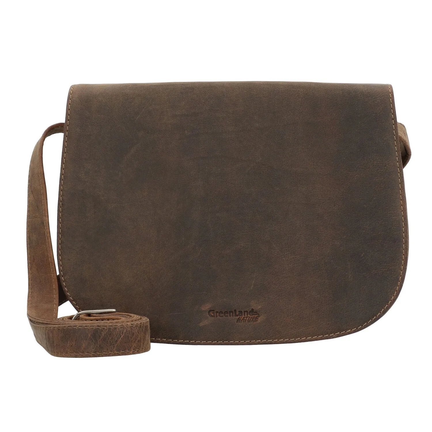 Greenland Nature Stone Leather Crossbody Bag 28 cm