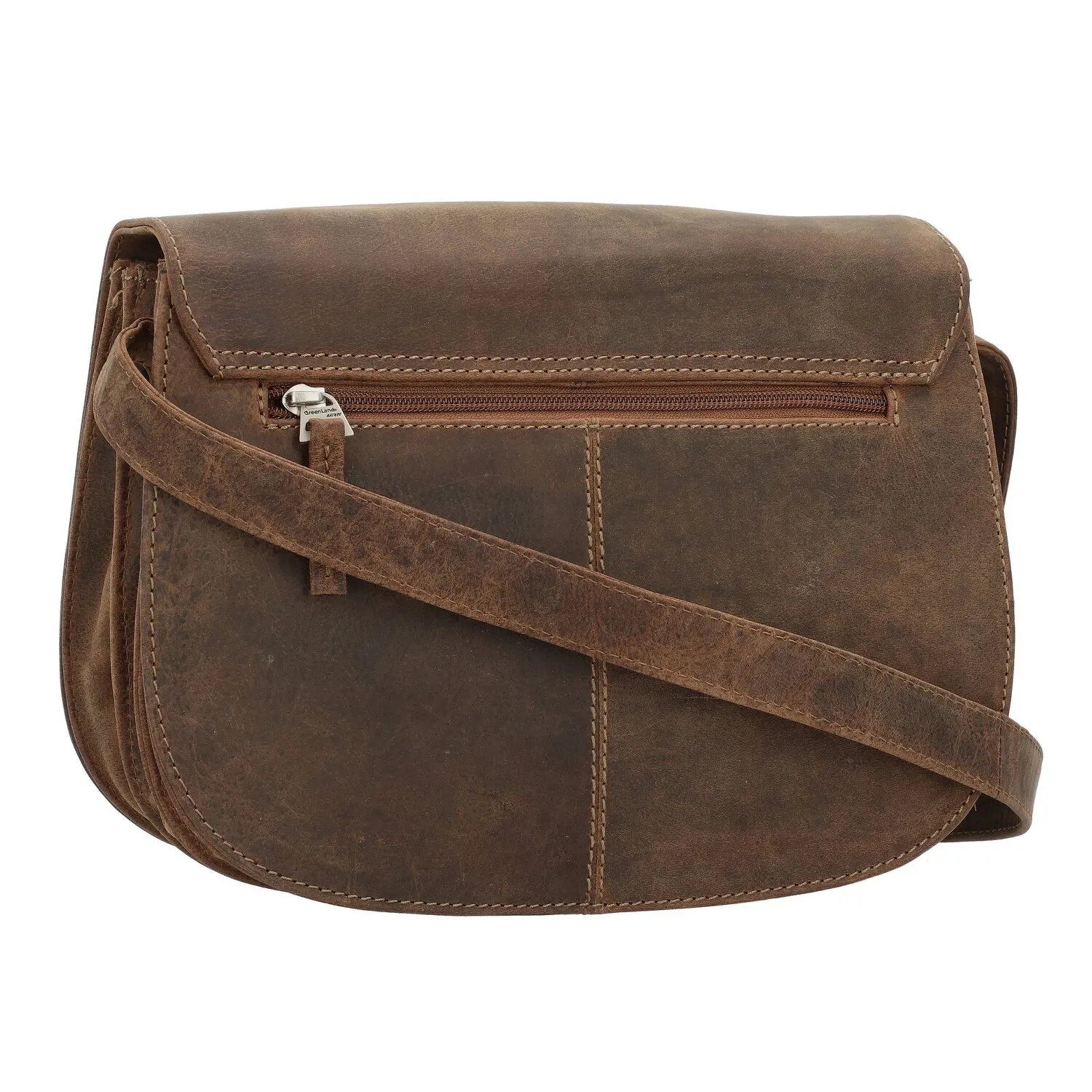 Greenland Nature Stone Leather Crossbody Bag 28 cm