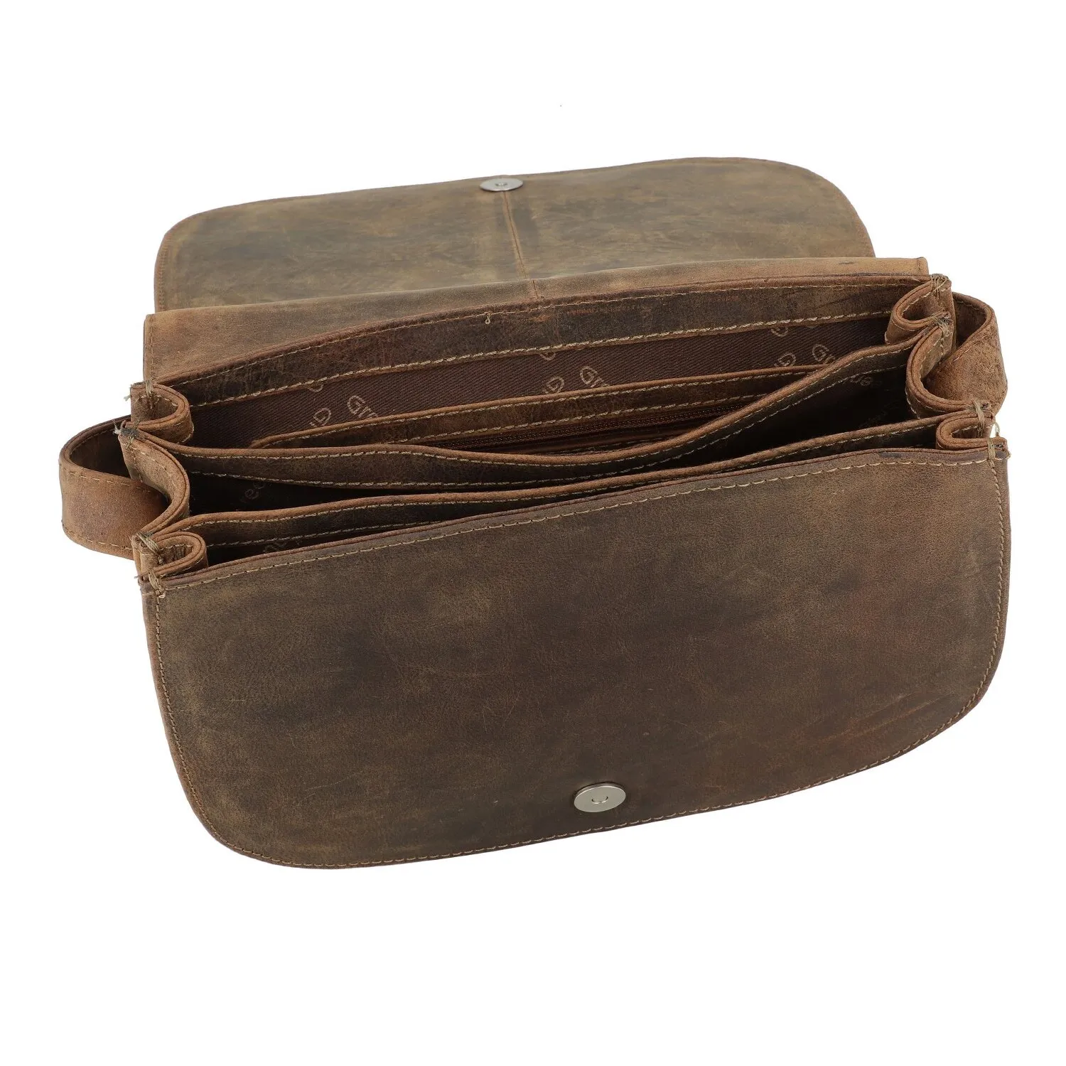 Greenland Nature Stone Leather Crossbody Bag 28 cm