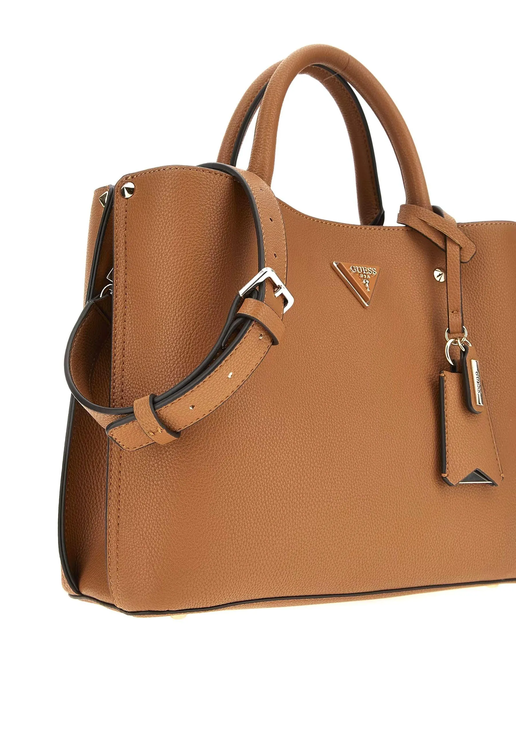 GUESS Meridian Borsa Satchel Girlfriend Cognac Marrone BG877806