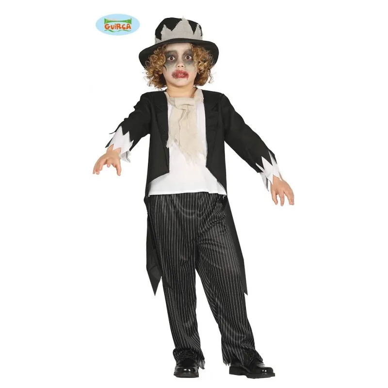 Halloween costume for kids aged 7-9, complete with hat, jacket, shirt, scarf, and pants - monster or zombie theme