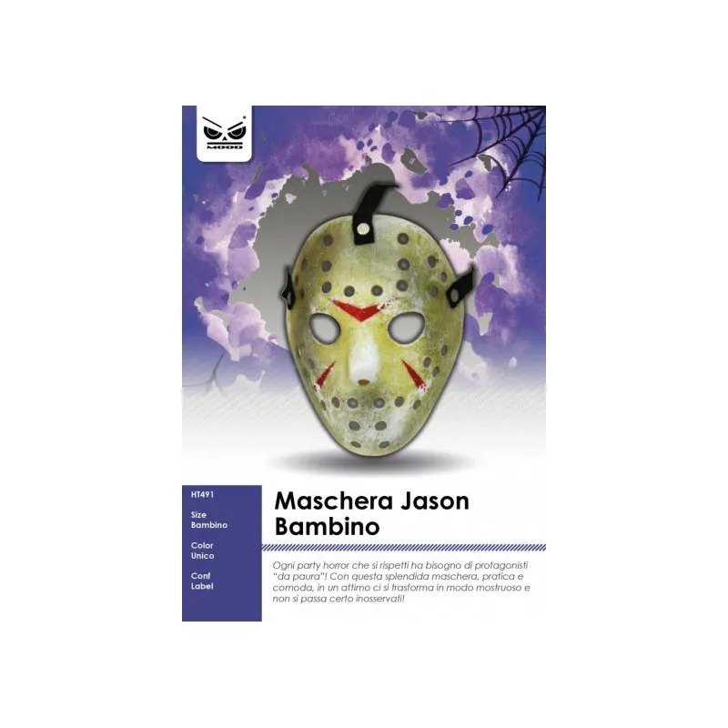 Halloween Horror PVC Mask for Kids with Elastic Strap for Costume Parties and Monster-themed Events - Jason Killer
