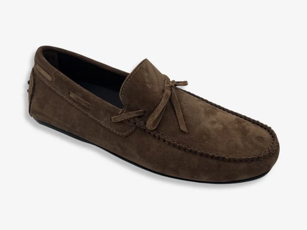 Handmade suede moccasin shoe by D'Ordia.