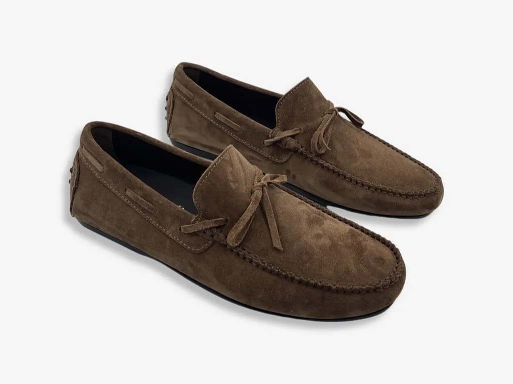 Handmade suede moccasin shoe by D'Ordia.