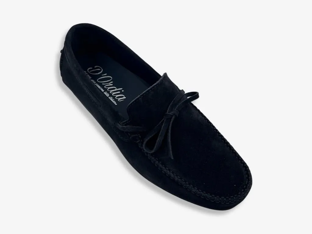 Handmade suede moccasin shoe by D'Ordia.