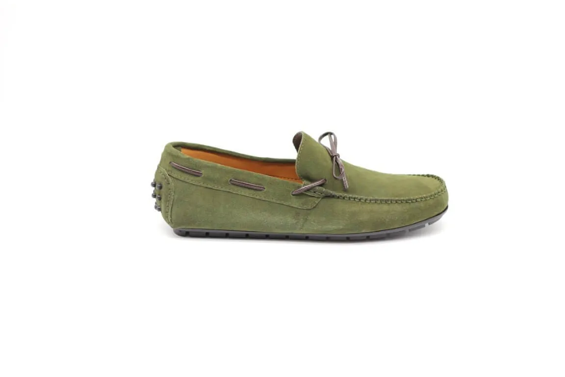 Handmade suede moccasin shoe by D'Ordia.