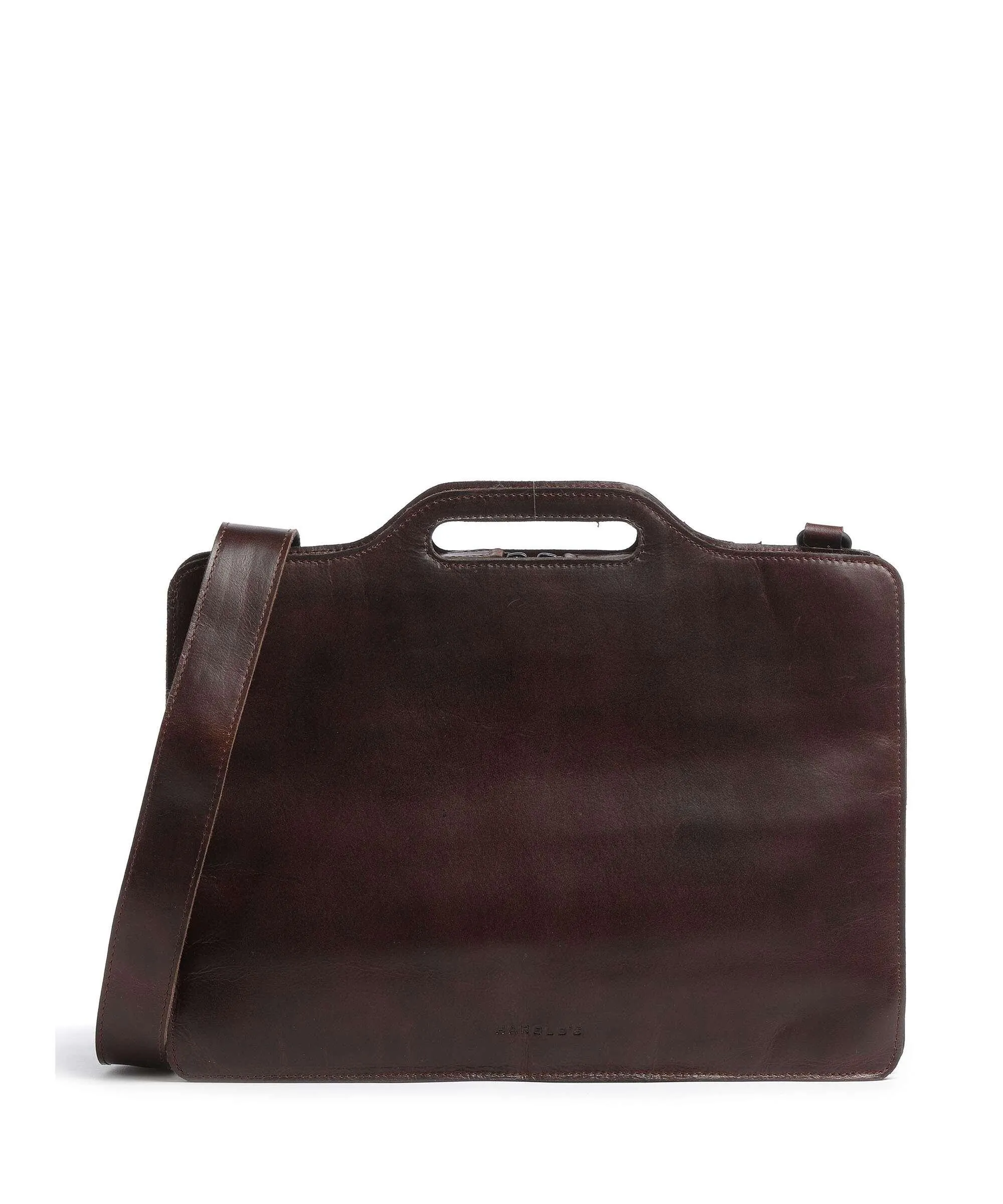 Harold's Aber 13-Inch Dark Brown Leather Laptop Bag