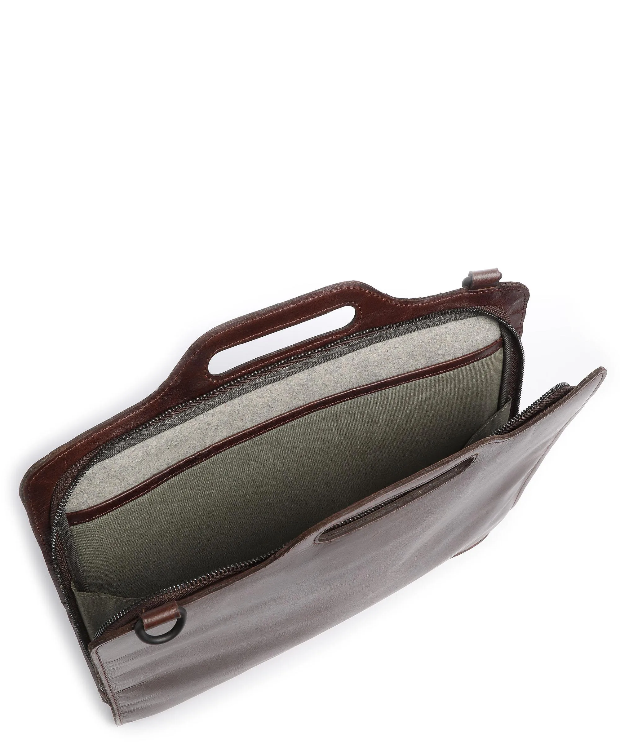 Harold's Aber 13-Inch Dark Brown Leather Laptop Bag