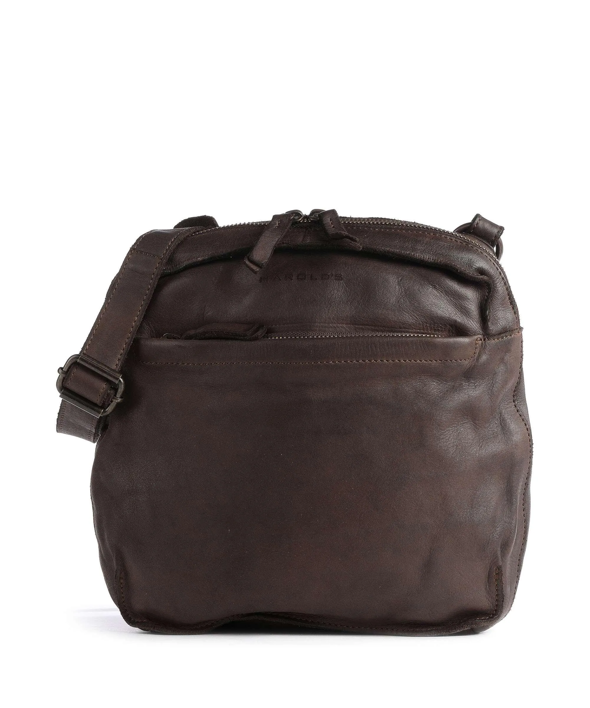 Harold's Submarine Brown Leather Granulated Shoulder Bag
