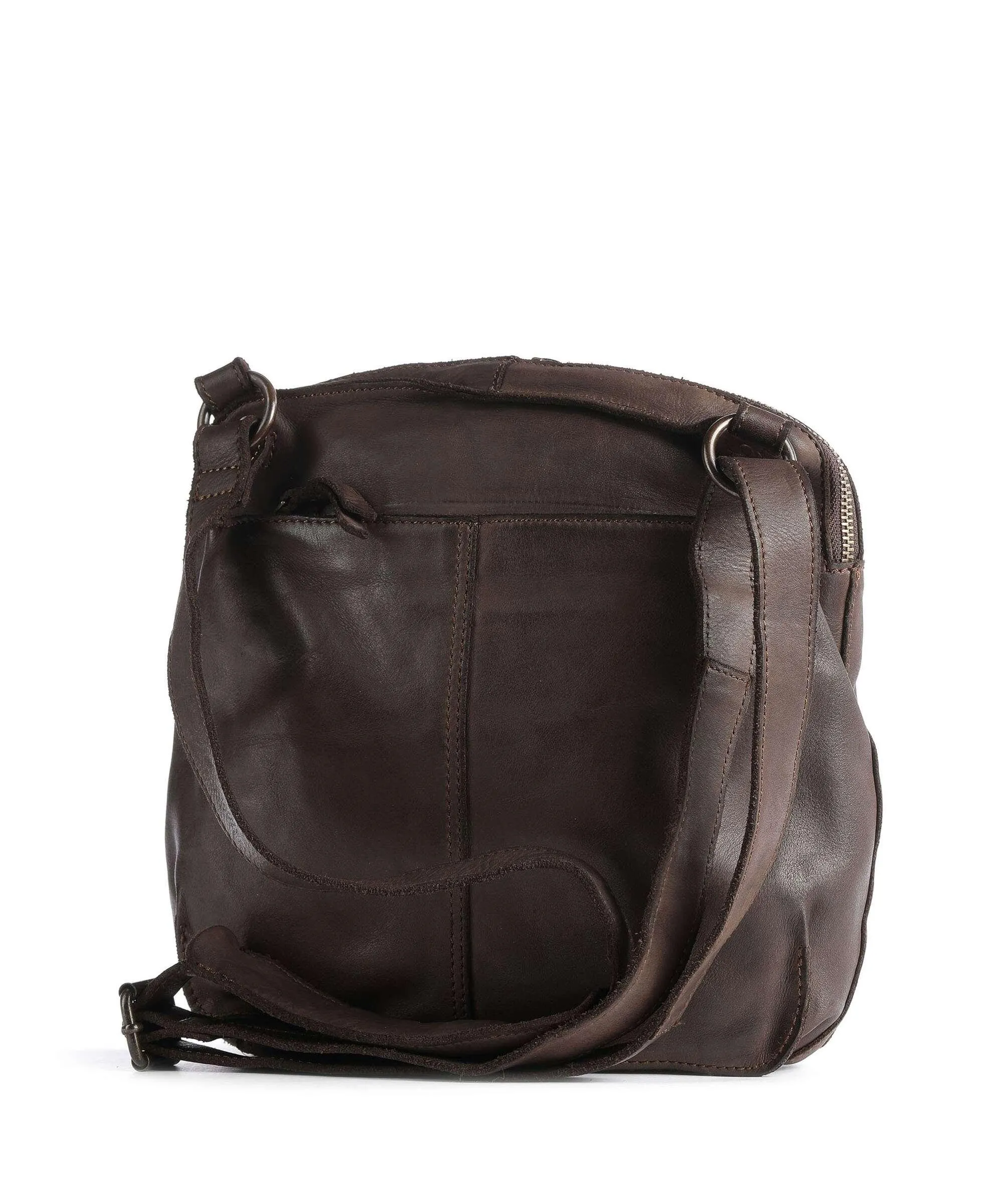 Harold's Submarine Brown Leather Granulated Shoulder Bag