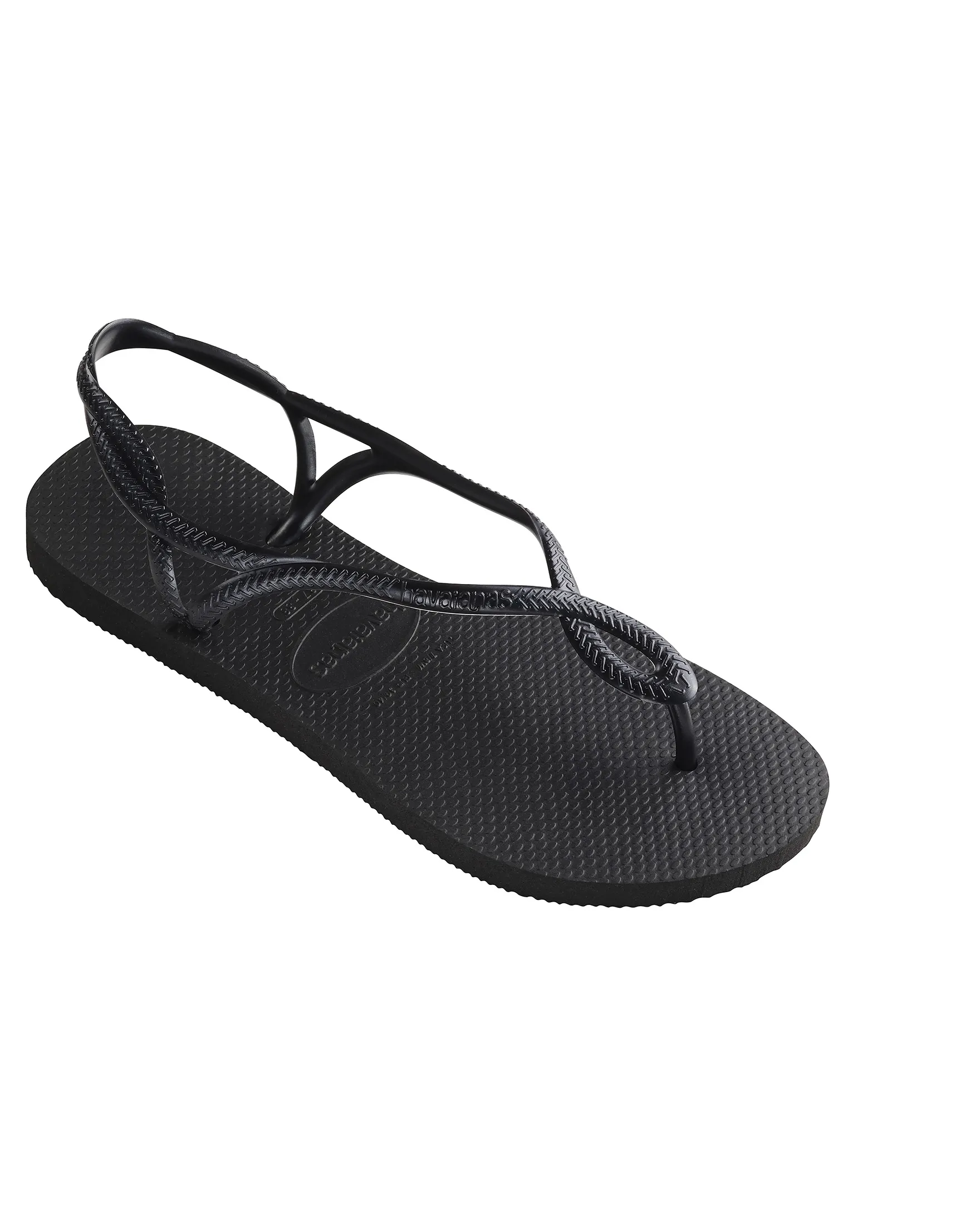 Havaianas Luna Sand nere con fascette intrecciate con logo in rilievo tono su tono
