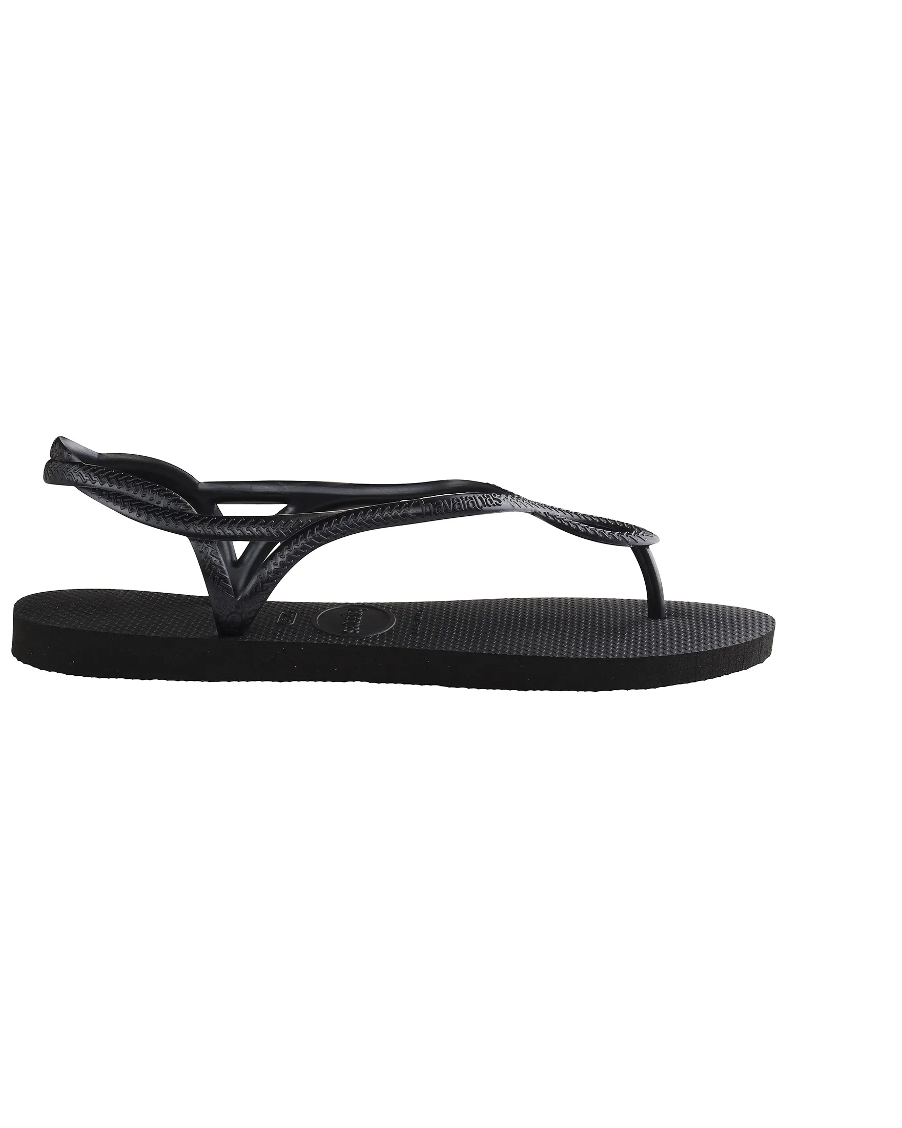 Havaianas Luna Sand nere con fascette intrecciate con logo in rilievo tono su tono